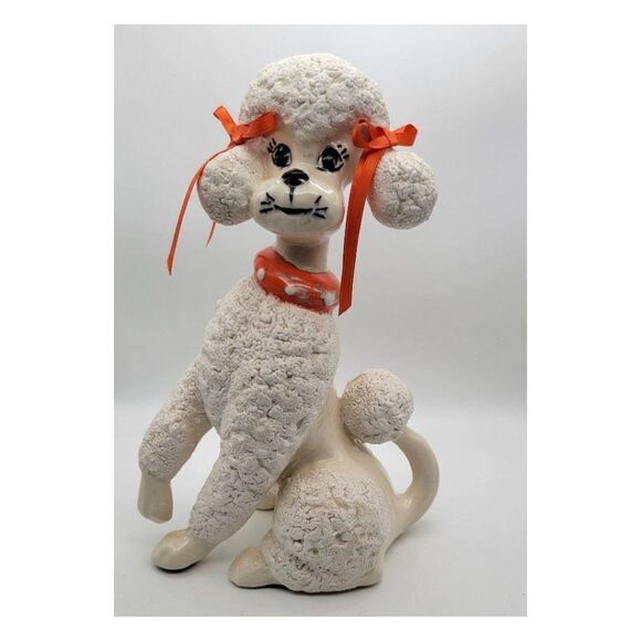 Vintage 1950's Large Ceramic Poodle Figurine